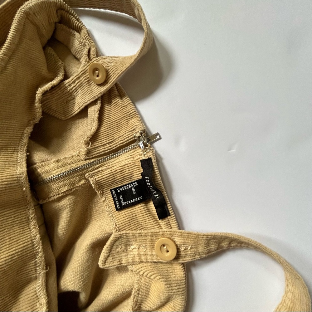 Forever 21 Y2K Juniors Corduroy Fitted Size Medium Tan Jumpsuit/Overalls - Picture 6 of 10